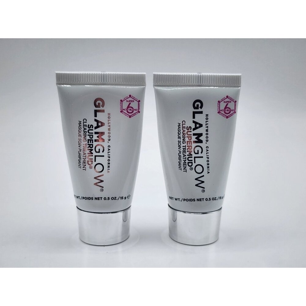 2x GLAMGLOW Supermud Clearing Treatment 1 oz Total .5oz X2 Sealed
